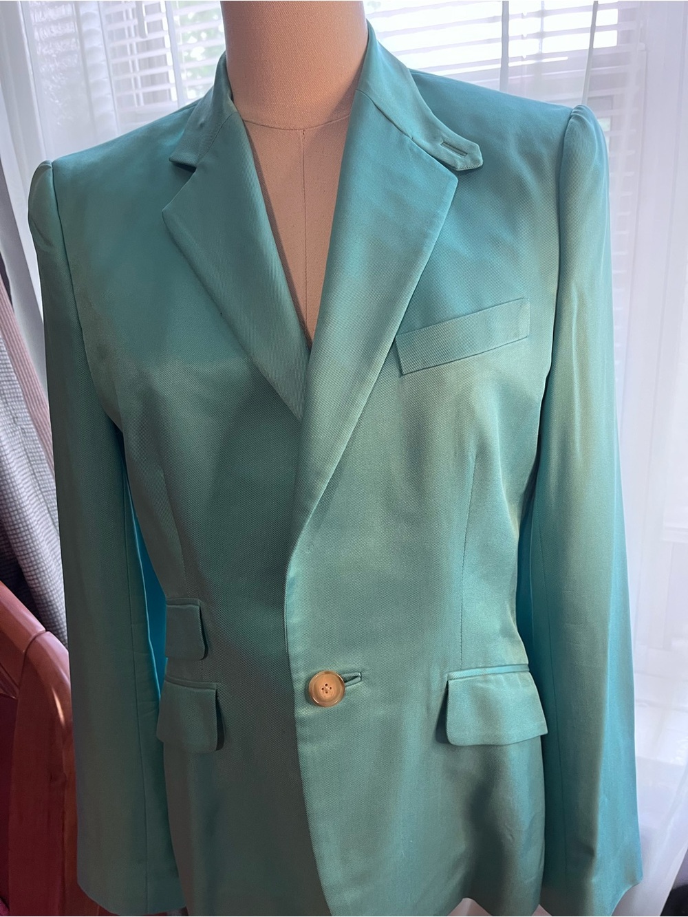 Ralph Lauren Turquoise Blue Single-Button Blazer